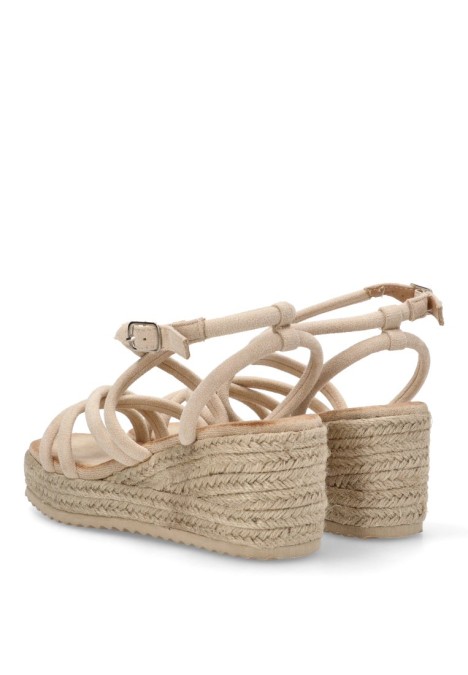 Sandalia beige con cuña media SORAIA 5U9 para mujer