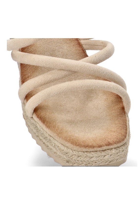 Sandalia beige con cuña media SORAIA 5U9 para mujer