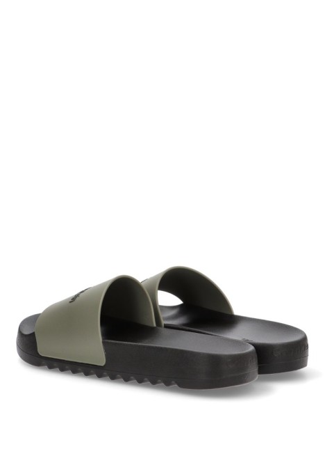 Chanclas sandalias playa de hombre CALVIN KLEIN hm0hm01063 verde goma suela plana