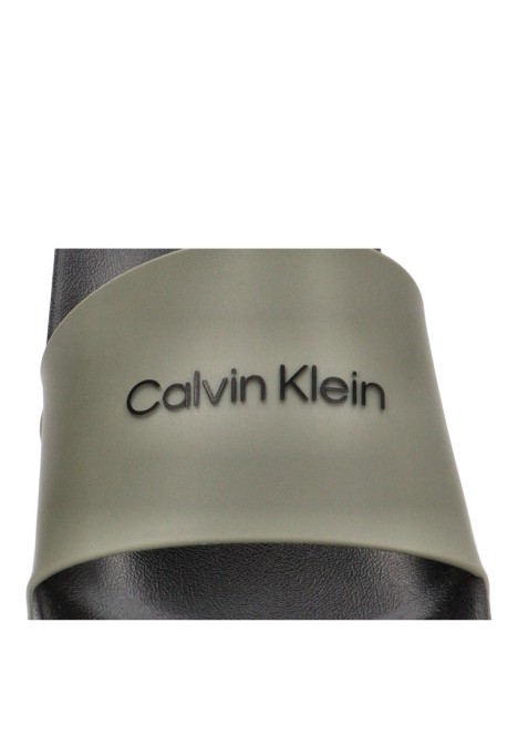 Chanclas sandalias playa de hombre CALVIN KLEIN hm0hm01063 verde goma suela plana