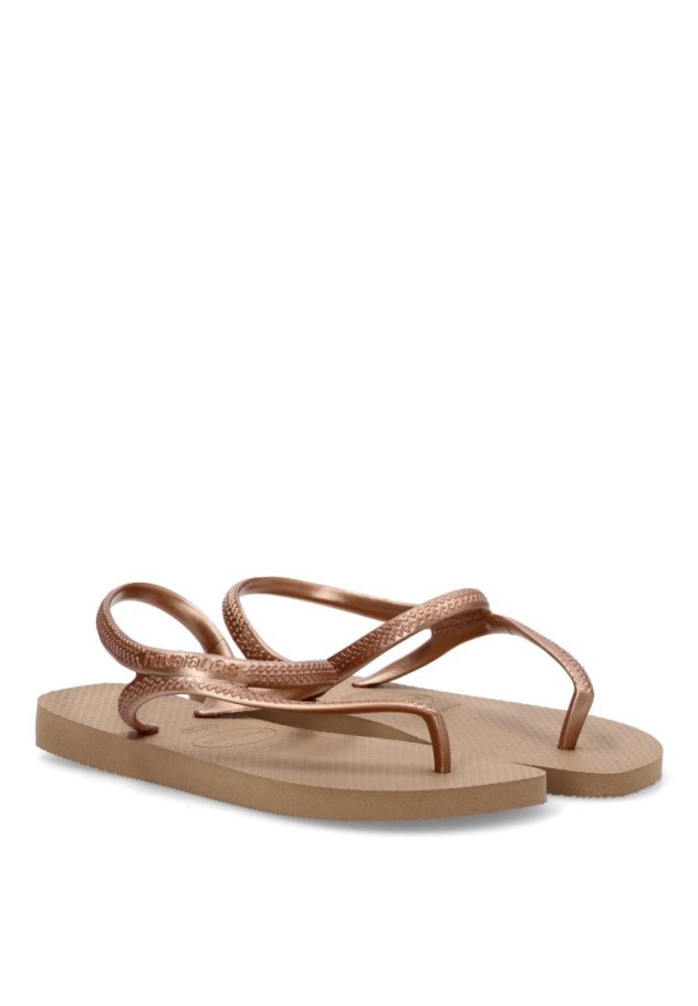 Chanclas sandalias playa de mujer HAVAIANAS 4000039 oro goma suela plana