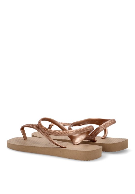 Chanclas sandalias playa de mujer HAVAIANAS 4000039 oro goma suela plana