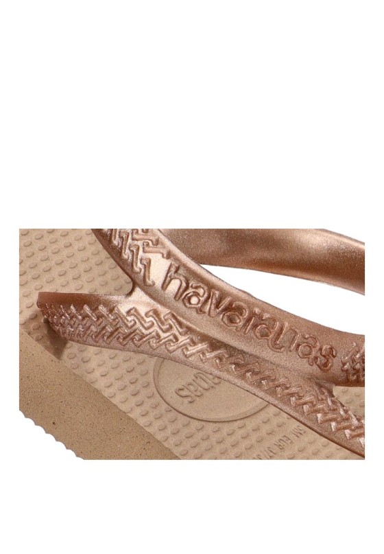 Chanclas sandalias playa de mujer HAVAIANAS 4000039 oro goma suela plana