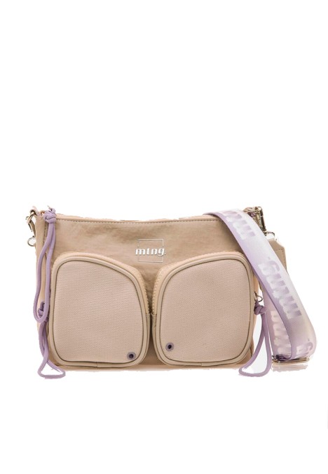Bolso bandolera pequeña de mujer MUSTANG alpha beige textil  