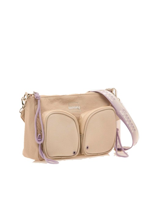 Bolso bandolera pequeña de mujer MUSTANG alpha beige textil  