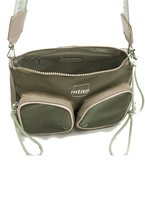 Bolso bandolera pequeña de mujer MUSTANG alpha verde textil  