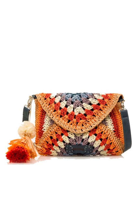 Bolso bandolera pequeña de mujer MUSTANG dari multicolor rafia 