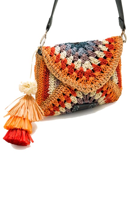 Bolso bandolera pequeña de mujer MUSTANG dari multicolor rafia 