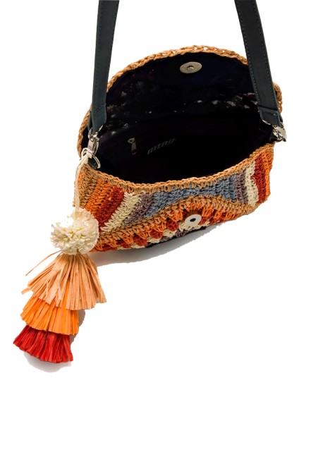 Bolso bandolera pequeña de mujer MUSTANG dari multicolor rafia 