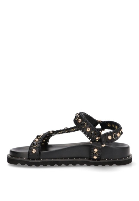 Sandalia de mujer CARMINA JHILTON fc14-2413 negro sintetico suela plana