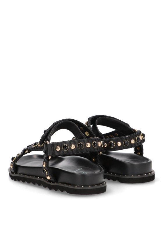 Sandalia de mujer CARMINA JHILTON fc14-2413 negro sintetico suela plana