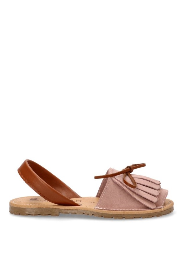 Sandalia de mujer ETIKA 10081 rosa piel suela plana