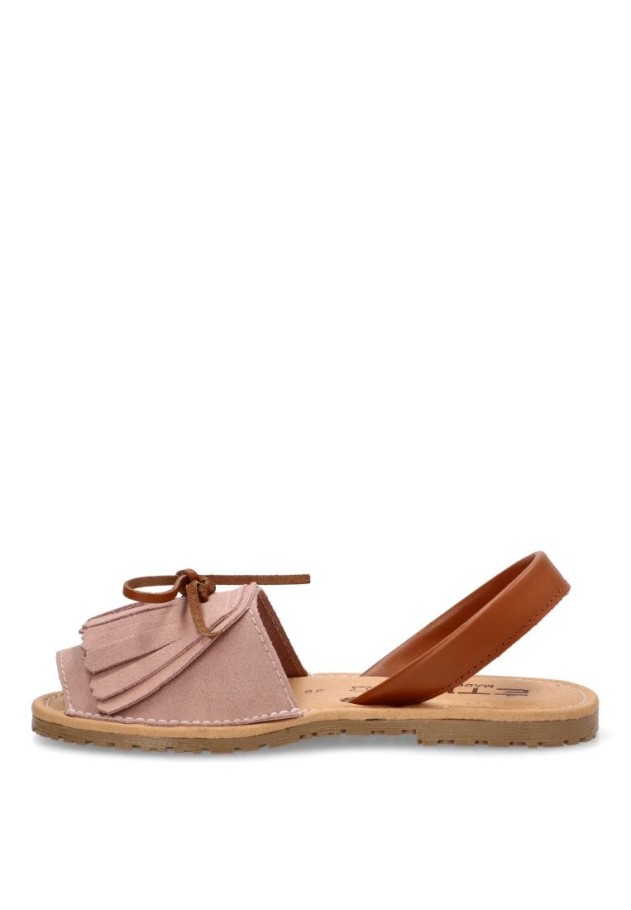 Sandalia de mujer ETIKA 10081 rosa piel suela plana