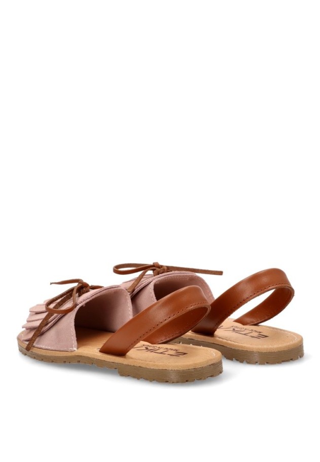 Sandalia de mujer ETIKA 10081 rosa piel suela plana