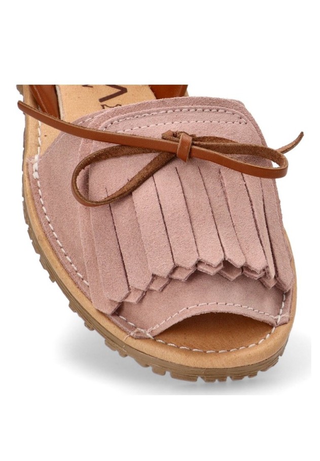 Sandalia de mujer ETIKA 10081 rosa piel suela plana