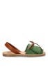 Sandalia de mujer ETIKA 10081 verde piel suela plana
