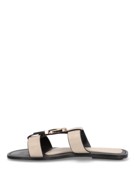 Sandalia de mujer BUONAROTTI bp-5258 beige sintetico suela plana