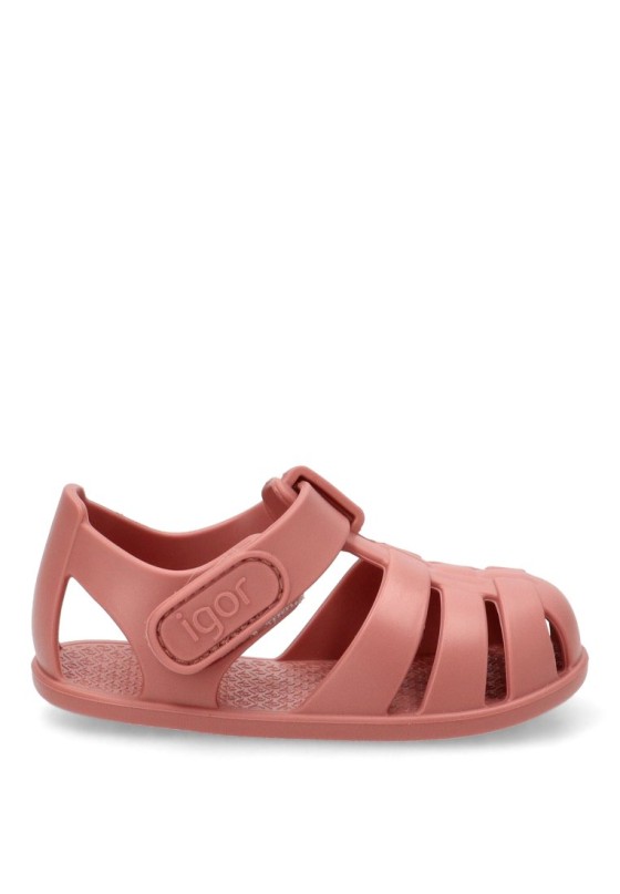 Chanclas sandalias playa de niña IGOR nemo solid rosa goma suela plana