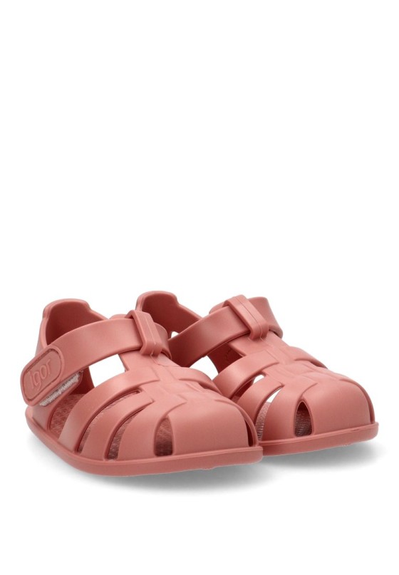 Chanclas sandalias playa de niña IGOR nemo solid rosa goma suela plana