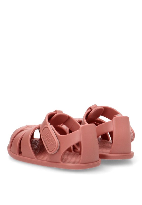 Chanclas sandalias playa de niña IGOR nemo solid rosa goma suela plana