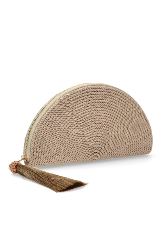 Bolso mano de mujer Luna Collection ast20564 oro textil  