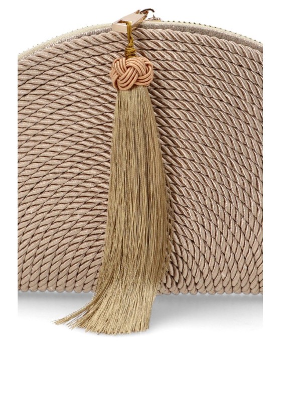 Bolso mano de mujer Luna Collection ast20564 oro textil  