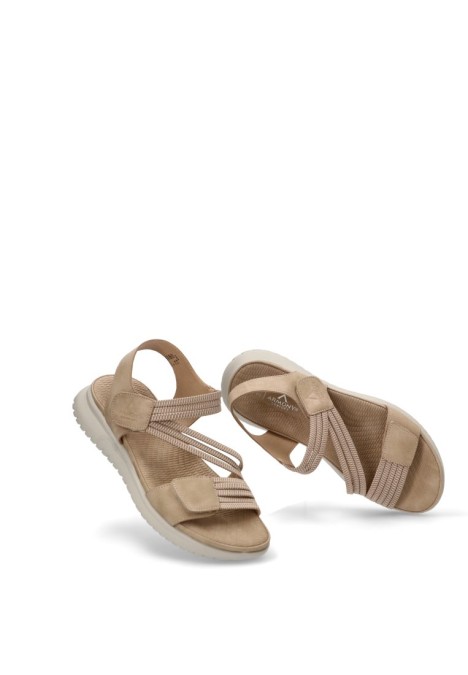 Sandalia de mujer ARMONY 41026 beige sintetico suela plana