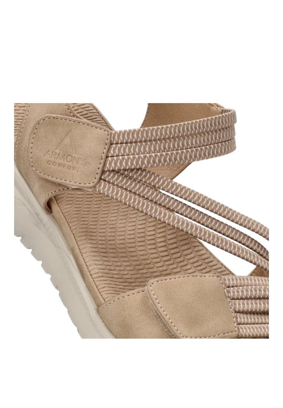 Sandalia de mujer ARMONY 41026 beige sintetico suela plana