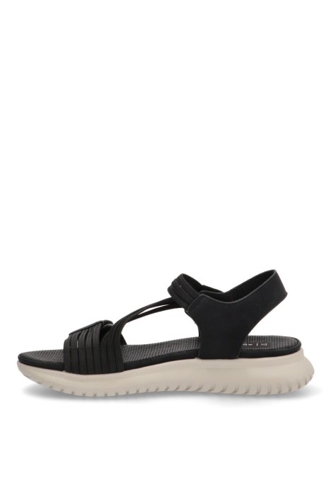 Sandalia de mujer ARMONY 41026 negro sintetico suela plana