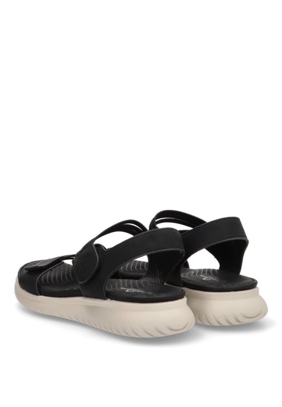 Sandalia de mujer ARMONY 41026 negro sintetico suela plana