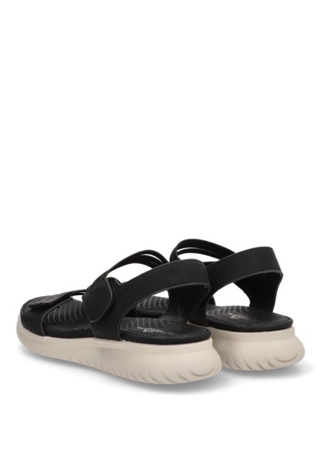 Sandalia de mujer ARMONY 41026 negro sintetico suela plana