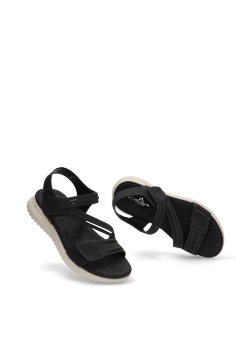 Sandalia de mujer ARMONY 41026 negro sintetico suela plana