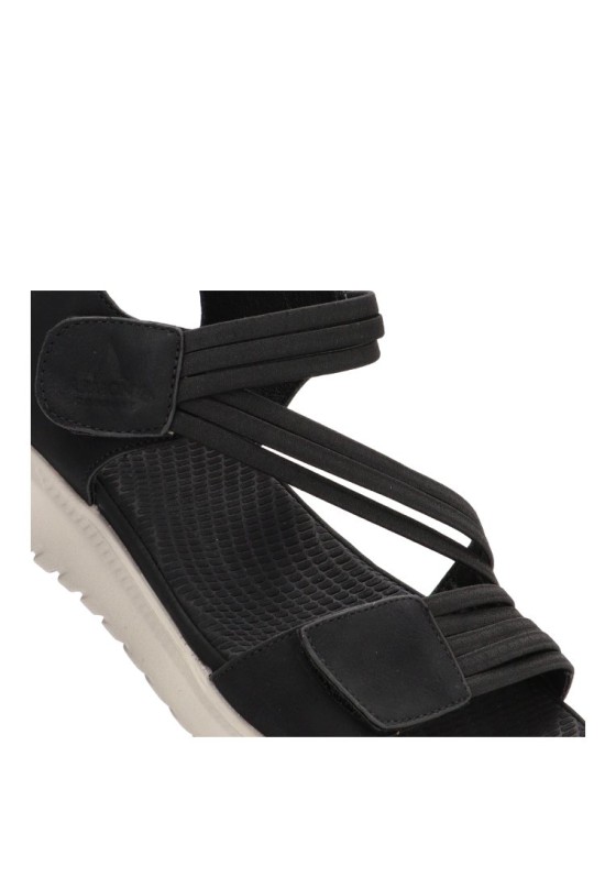 Sandalia de mujer ARMONY 41026 negro sintetico suela plana