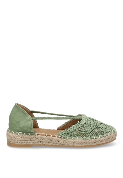 Alpargata de mujer BUONAROTTI fb5200 verde textil  suela plana