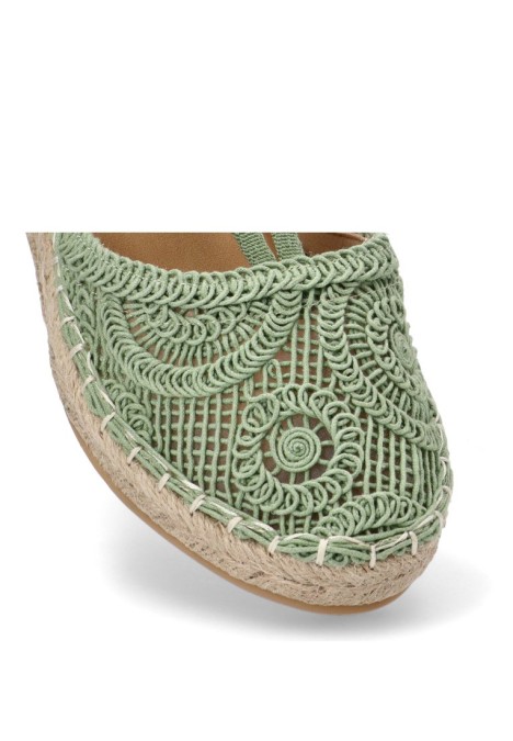 Alpargata de mujer BUONAROTTI fb5200 verde textil  suela plana