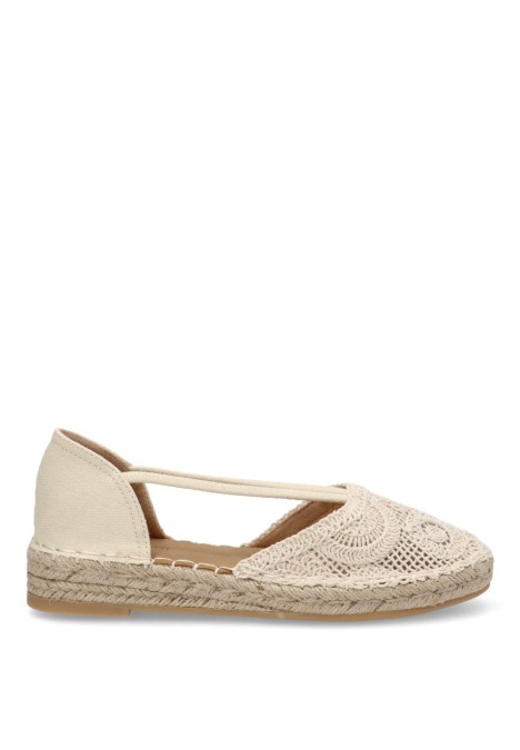 Alpargata de mujer BUONAROTTI fb5200 beige textil  suela plana