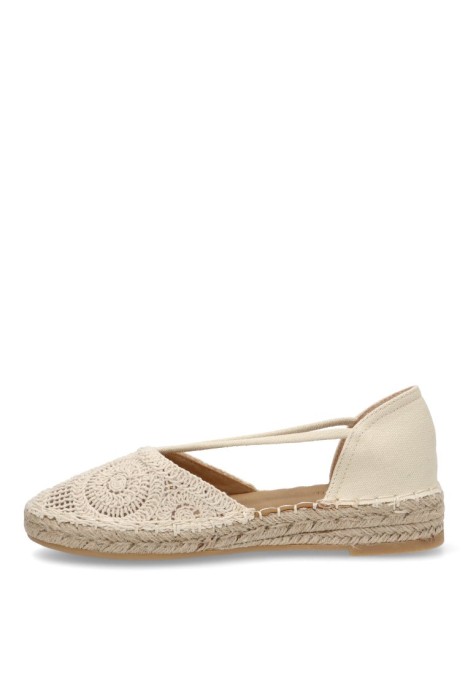 Alpargata de mujer BUONAROTTI fb5200 beige textil  suela plana