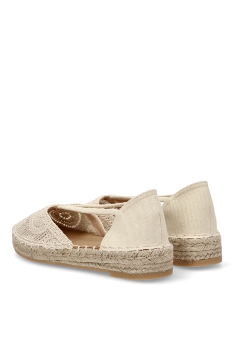 Alpargata de mujer BUONAROTTI fb5200 beige textil  suela plana