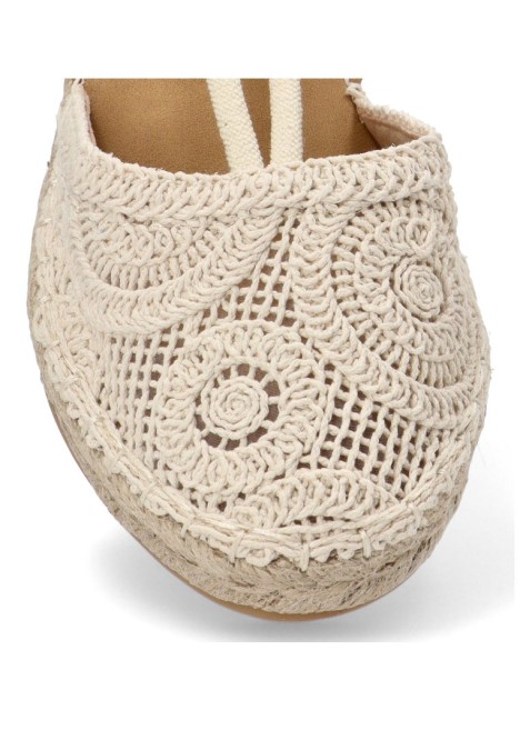 Alpargata de mujer BUONAROTTI fb5200 beige textil  suela plana