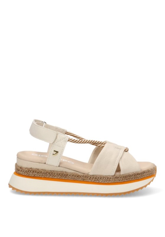 Sandalia de mujer GIOSEPPO ironton beige sintetico cuña media
