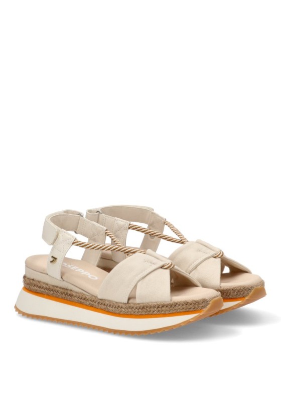 Sandalia de mujer GIOSEPPO ironton beige sintetico cuña media
