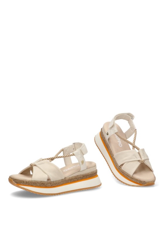 Sandalia de mujer GIOSEPPO ironton beige sintetico cuña media