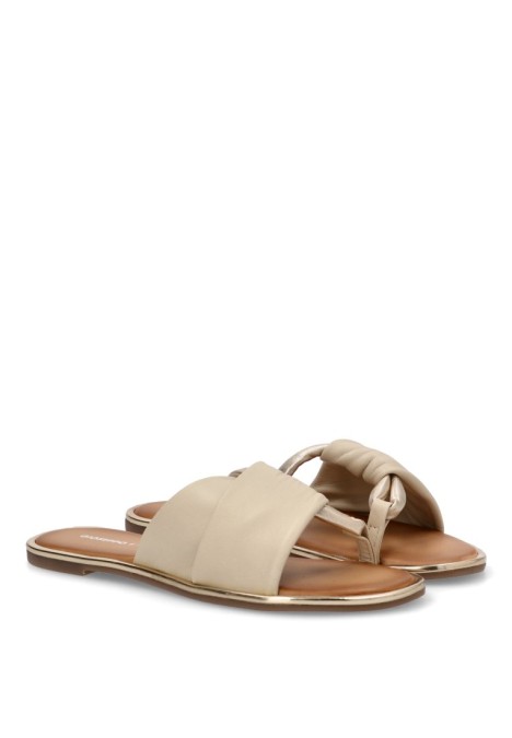 Sandalia de mujer GIOSEPPO whately beige piel suela plana