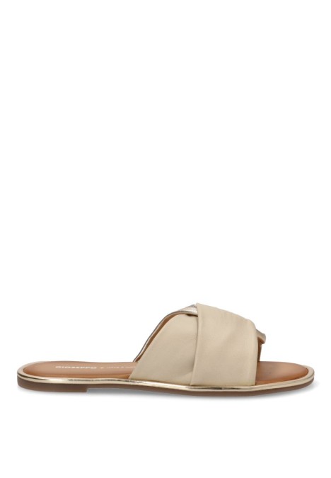 Sandalia de mujer GIOSEPPO whately beige piel suela plana