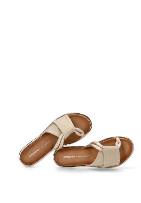 Sandalia de mujer GIOSEPPO whately beige piel suela plana