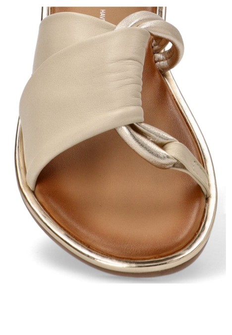Sandalia de mujer GIOSEPPO whately beige piel suela plana