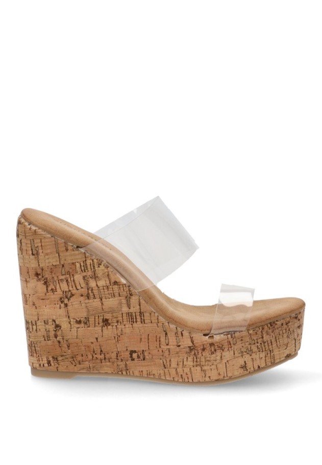 Sandalia de mujer Luna Collection a-5051 beige sintetico cuña alta