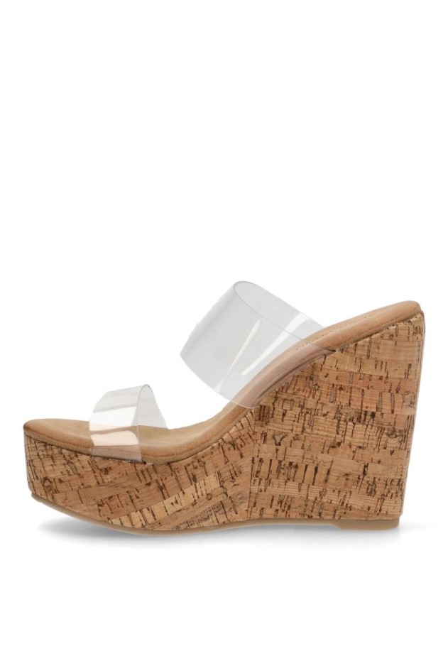 Sandalia de mujer Luna Collection a-5051 beige sintetico cuña alta