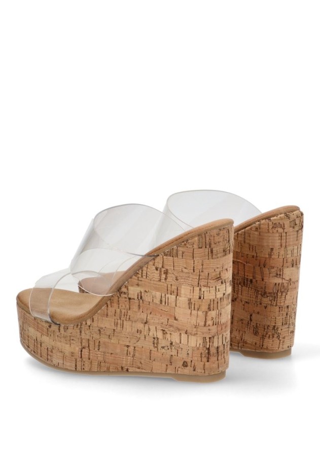 Sandalia de mujer Luna Collection a-5051 beige sintetico cuña alta