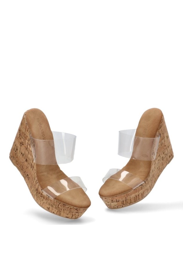 Sandalia de mujer Luna Collection a-5051 beige sintetico cuña alta